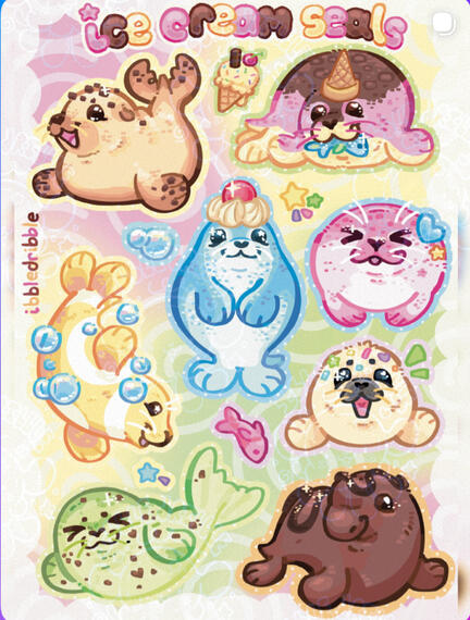Ice cream seals stickers
